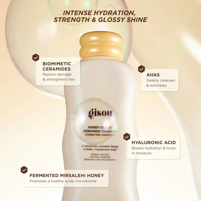 Gisou Shampoo Hidratante Honey Gloss con Terapia de Ceramidas