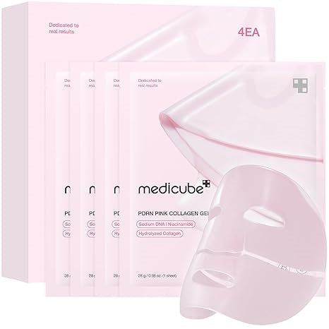 MEDICUBE Máscara de gel de jalea de colágeno rosa con ADN de salmón y PDRN